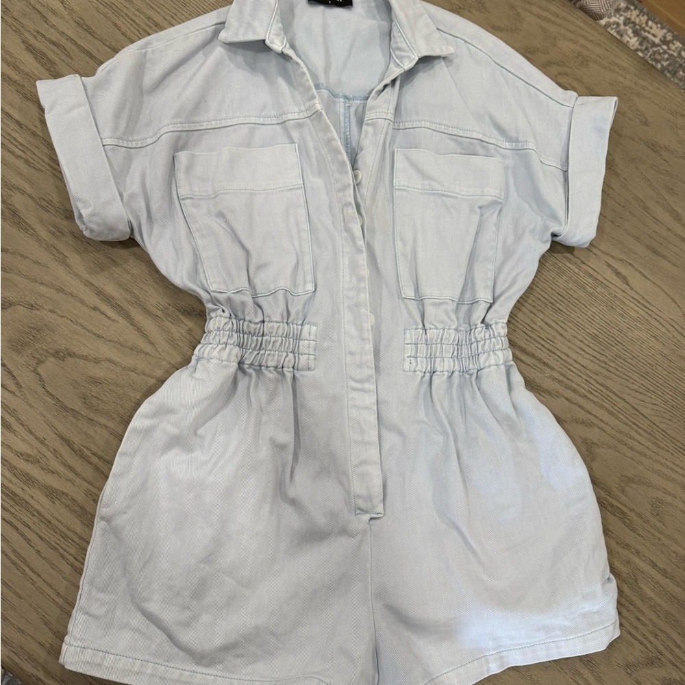 fab'rik Light Blue Denim Romper